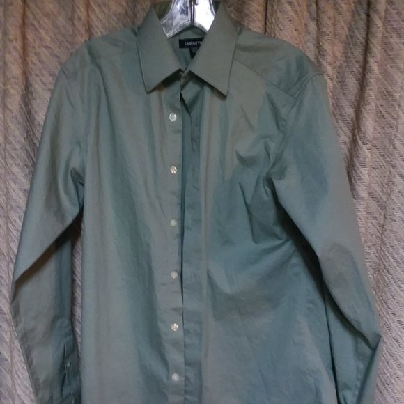 Mens Claiborne Modern Fit Button Down Dress Shirt - 14.5 - Green - Picture 1 of 6